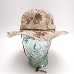 USMC MARPAT Desert Digital‎ Camo Boonie Hat US Marine Corps EGA Medium